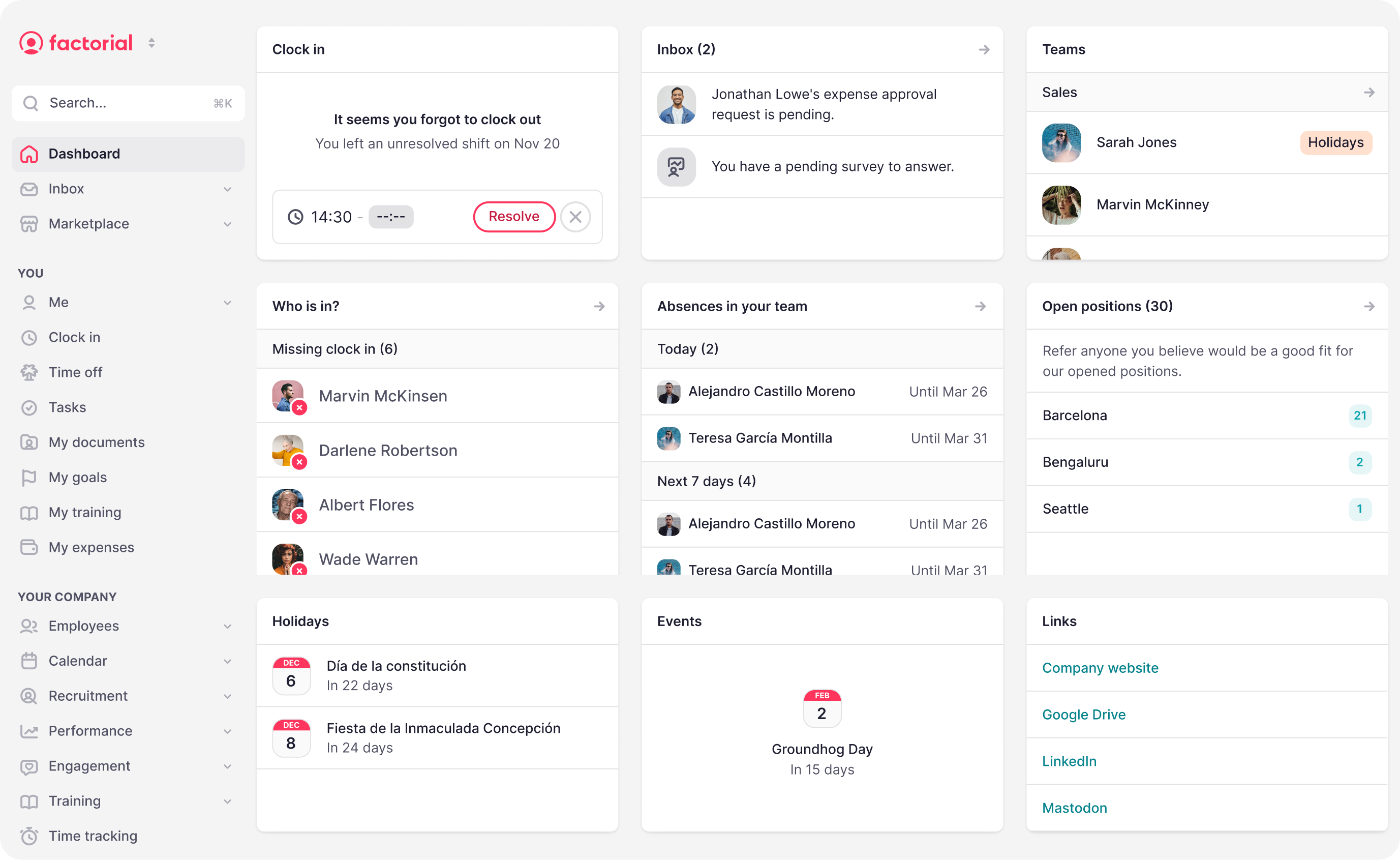 Recruiter dashboard homepage screenshot